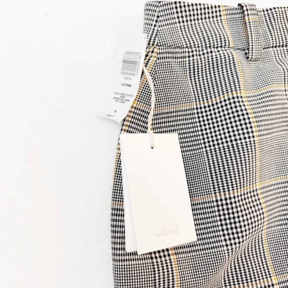 Wilfred Plaid Button-Front Midi Skirt in Gray and Tan - Picture 3 of 7